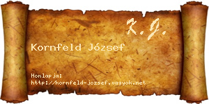 Kornfeld József névjegykártya