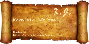 Kornfeld József névjegykártya